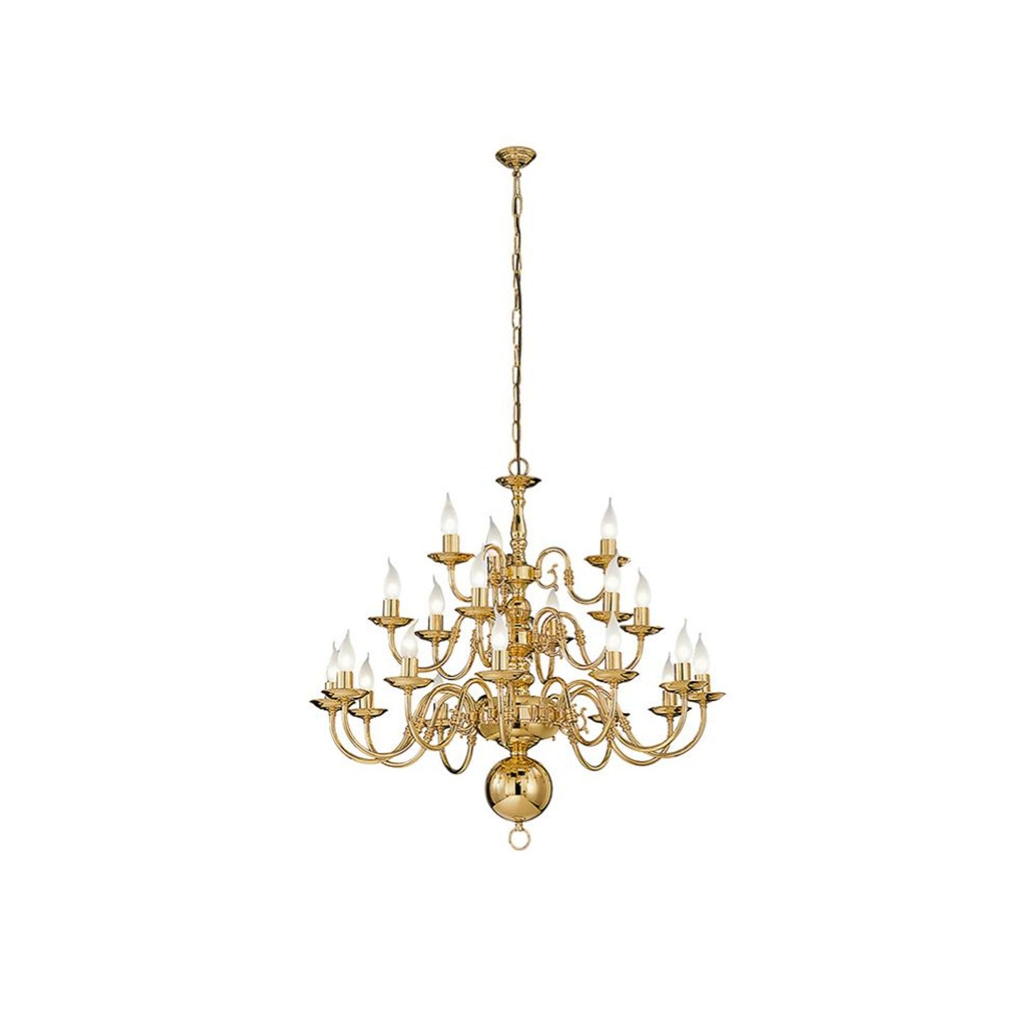 Robus 21-Light Chandelier in Polished Brass