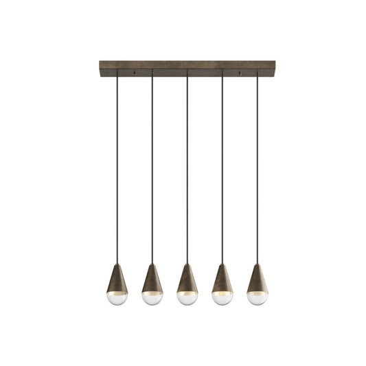 Dew Linear Pendant in Antique Iron