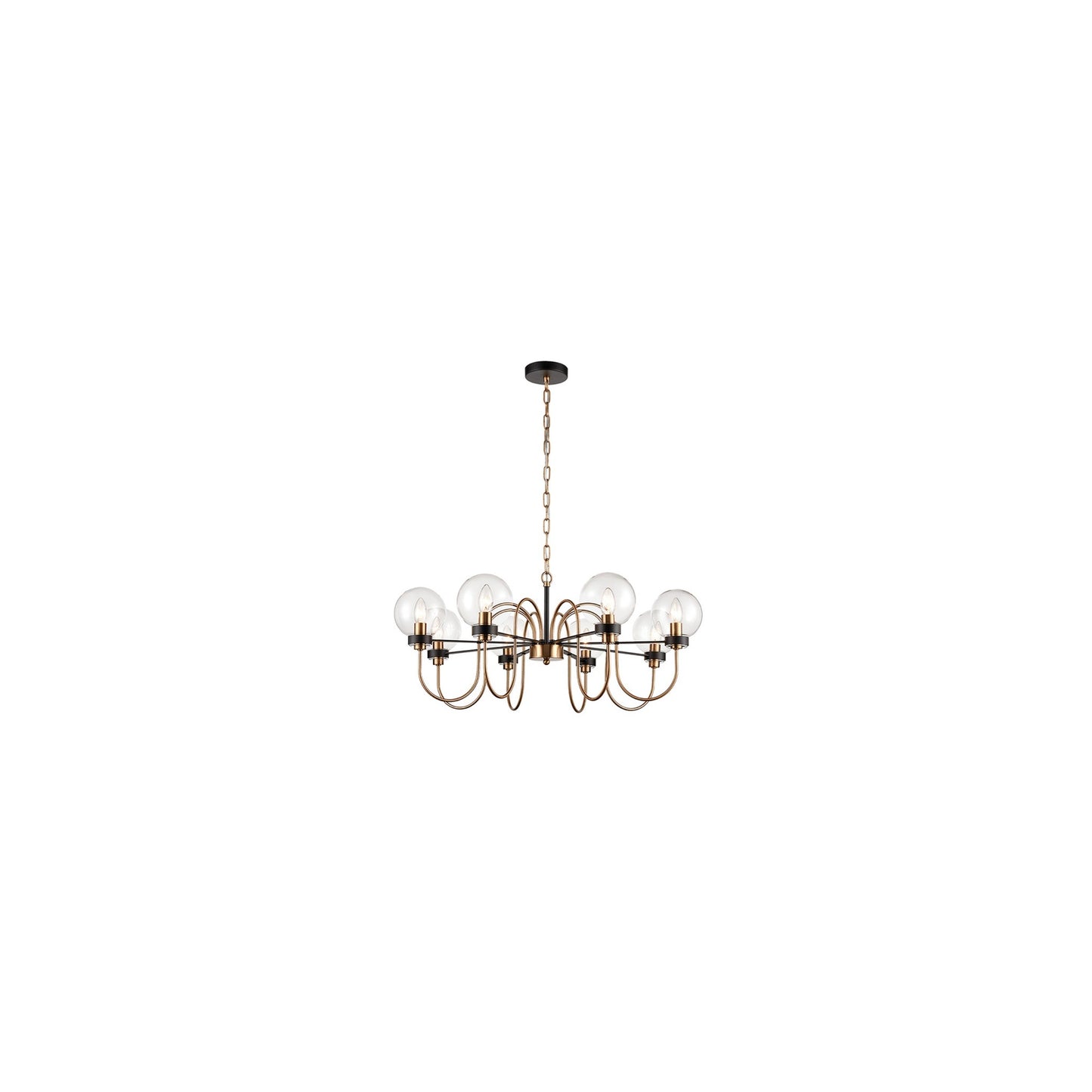 Talis 8-Light Pendant in Antique Gold & Matt Black