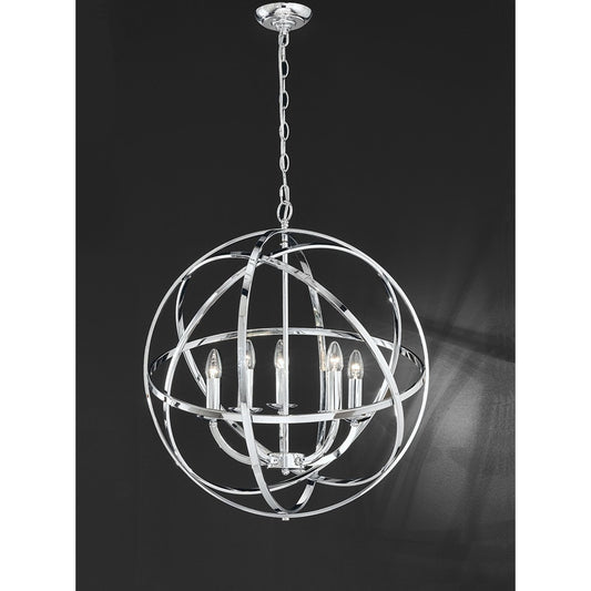 Timeless 6-Light Pendant in Modern Chrome