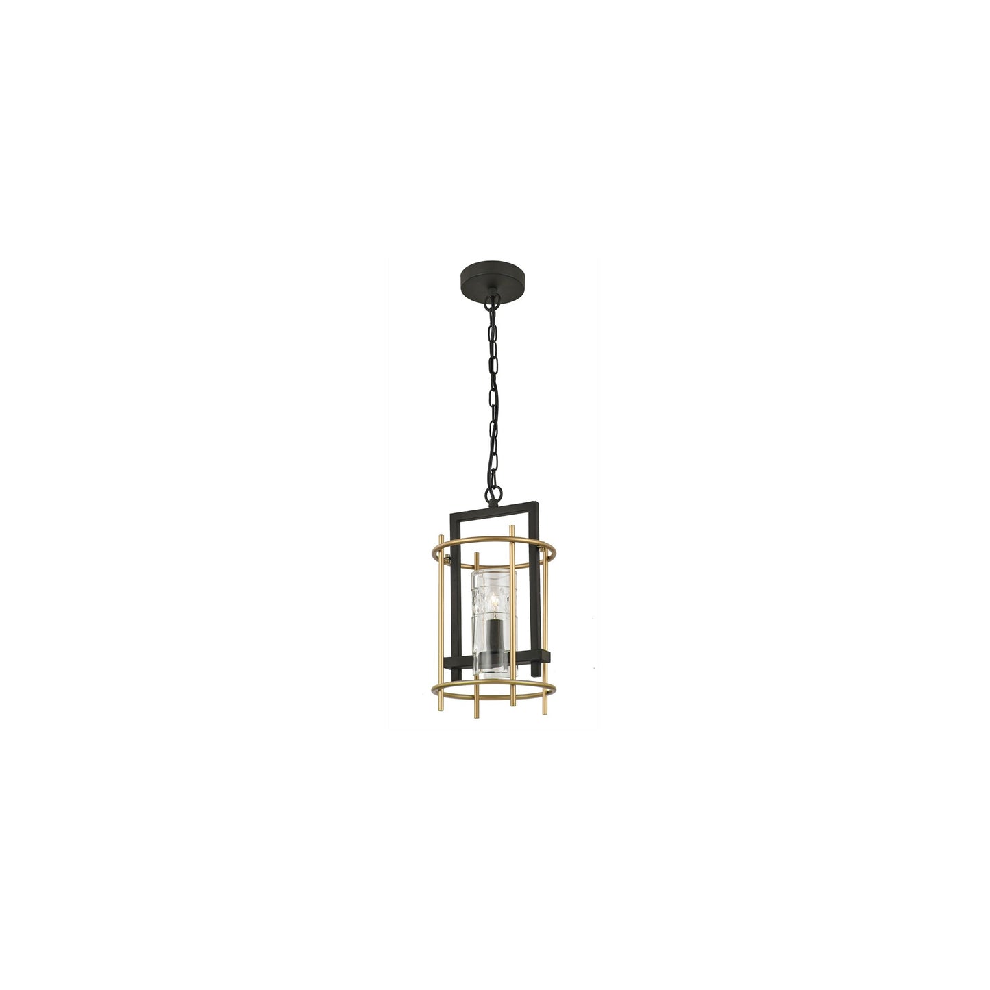 Obus 1-Light Pendant in Black & Gold