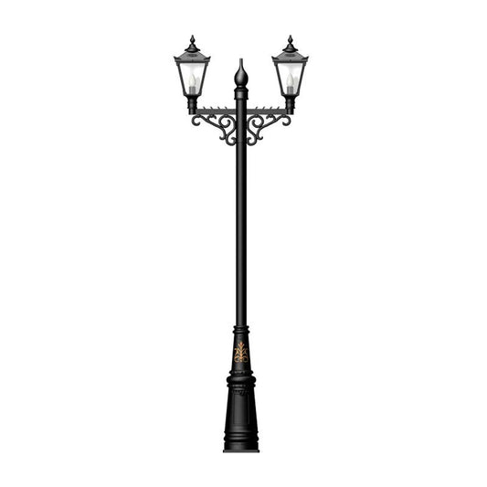 Victorian style large double headed lamp post 3.3m