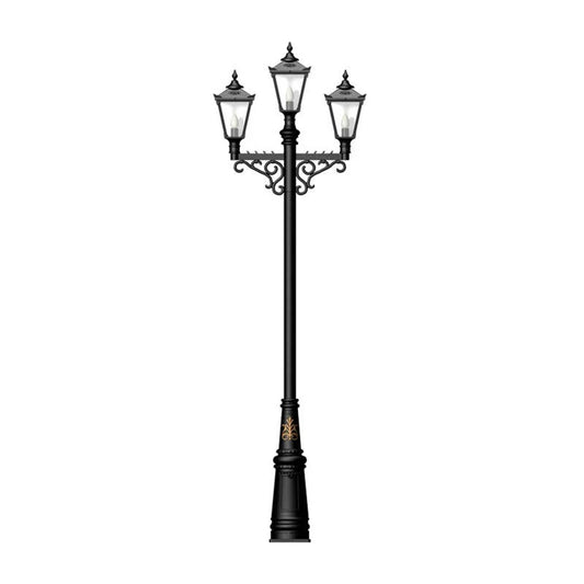 Victorian style large triple headed lamp post 3.5m