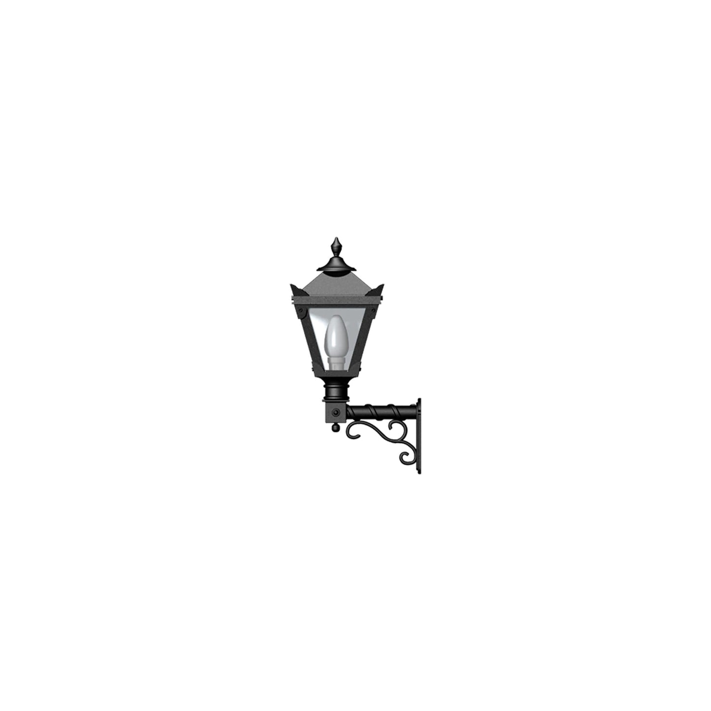 Victorian traditional cast iron wall light with decorative arm 0.58m