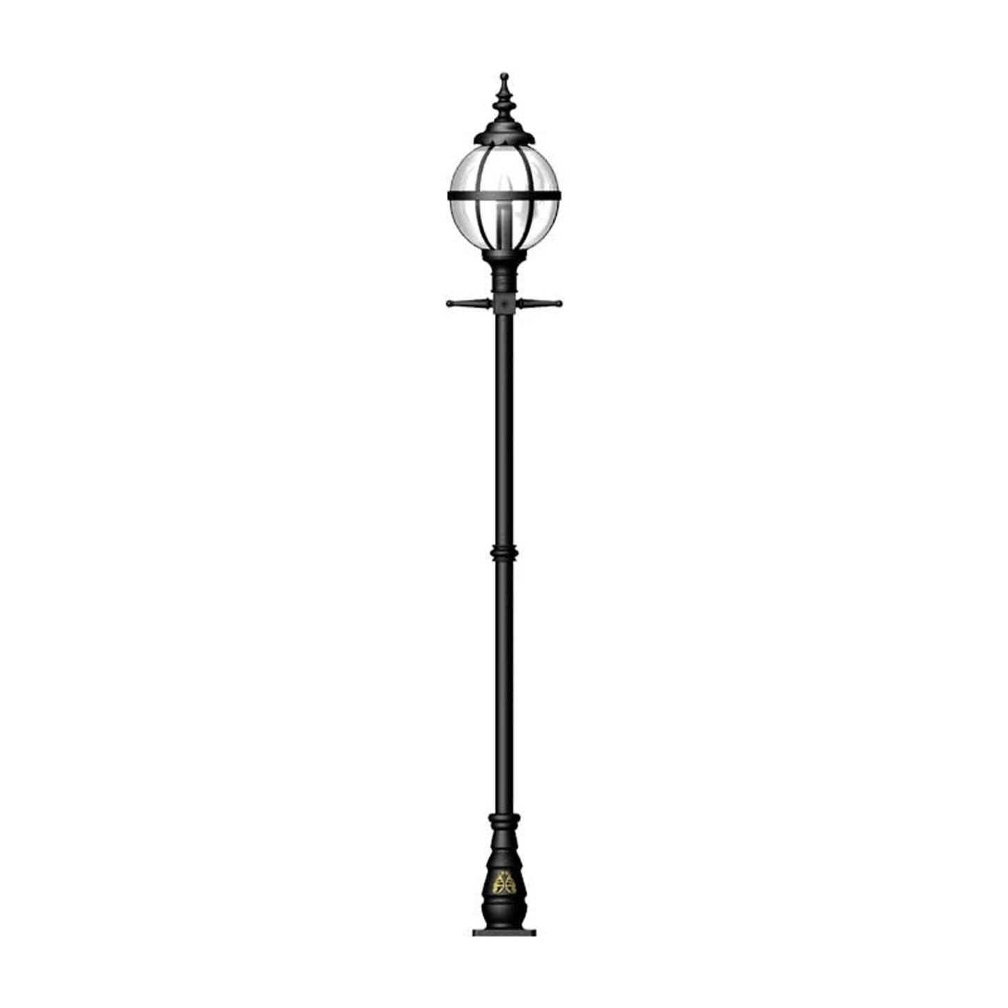 Victorian globe lamp post in cast iron 2.7m