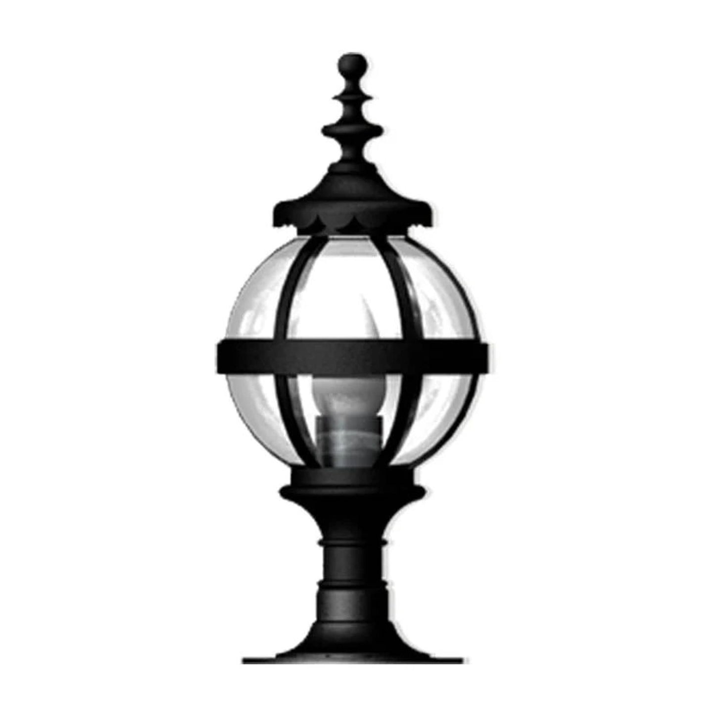 Victorian globe pier light in cast iron for flat pier caps 0.48m