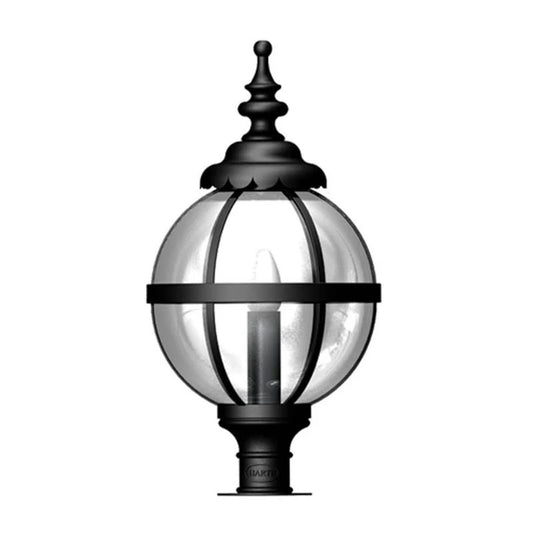 Victorian globe pier light in cast iron for narrow pier caps 0.71m