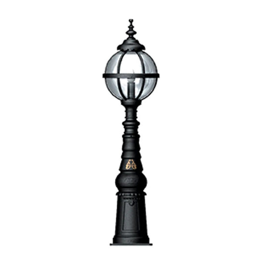 Victorian style globe pedestal light in cast iron 1.59m