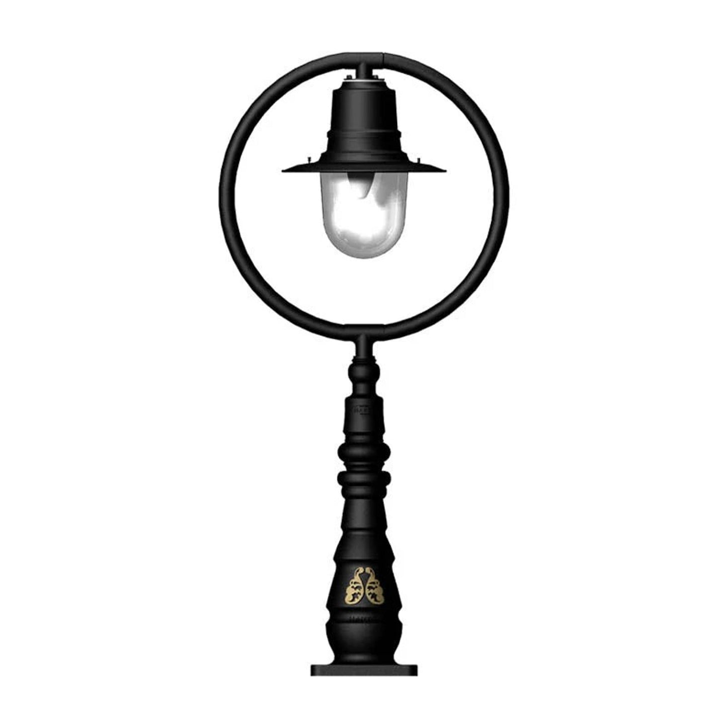 Classic railway style pedestal light in cast iron and steel 1.21m