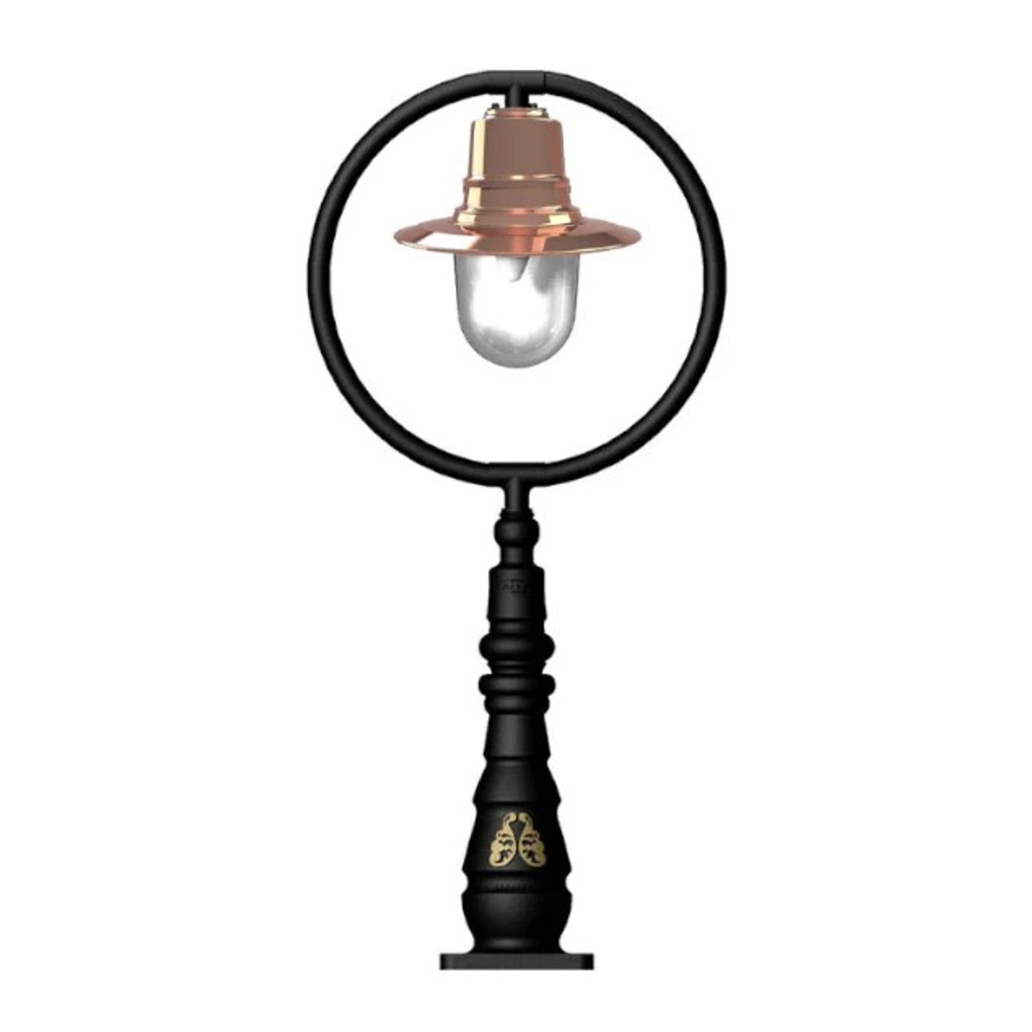 Classic railway style pedestal light in cast iron and steel 1.21m