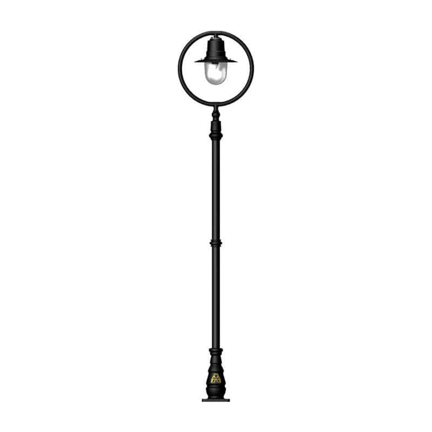 Classic railway style lamp post in cast iron and steel 2.73m