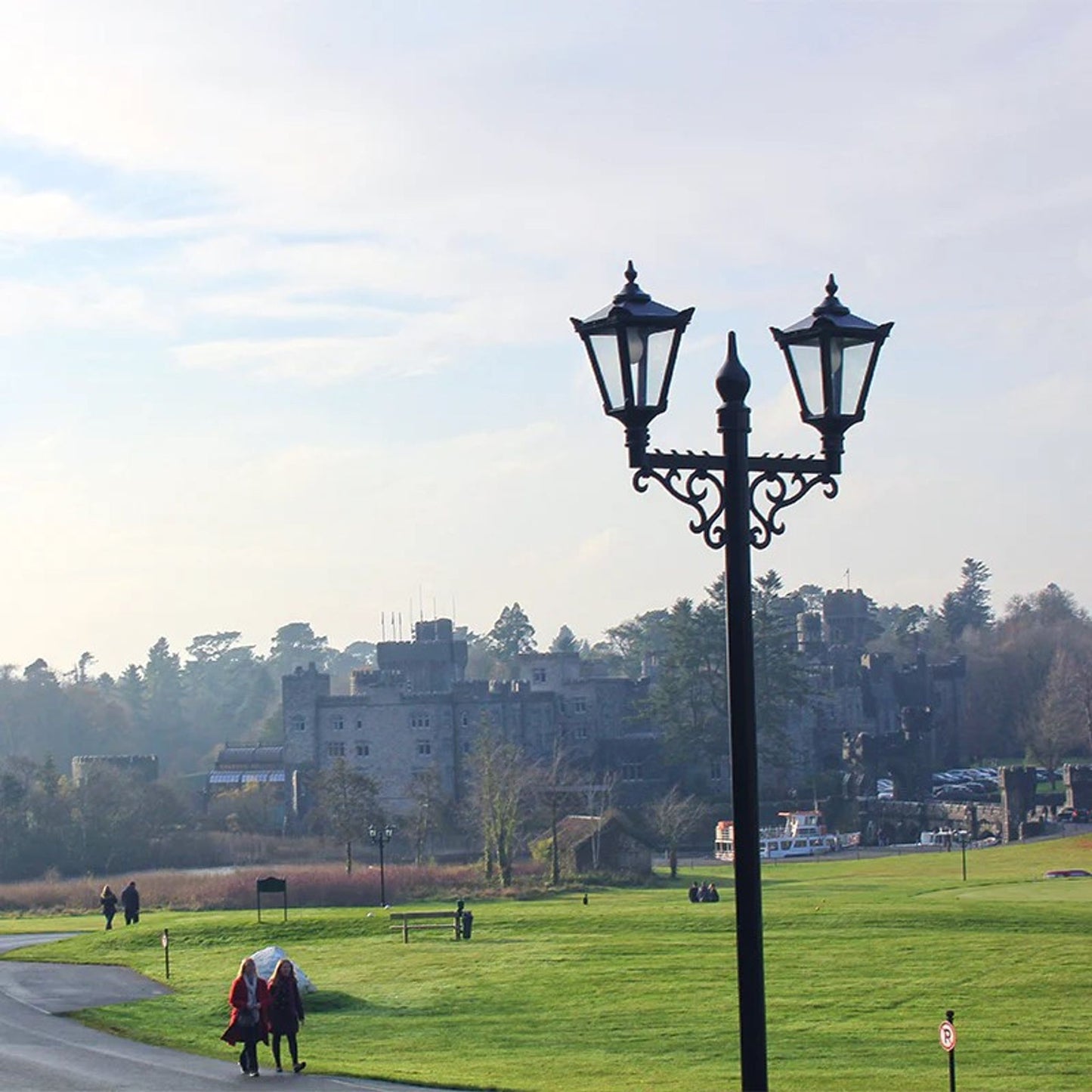 Victorian style large double headed lamp post 3.3m