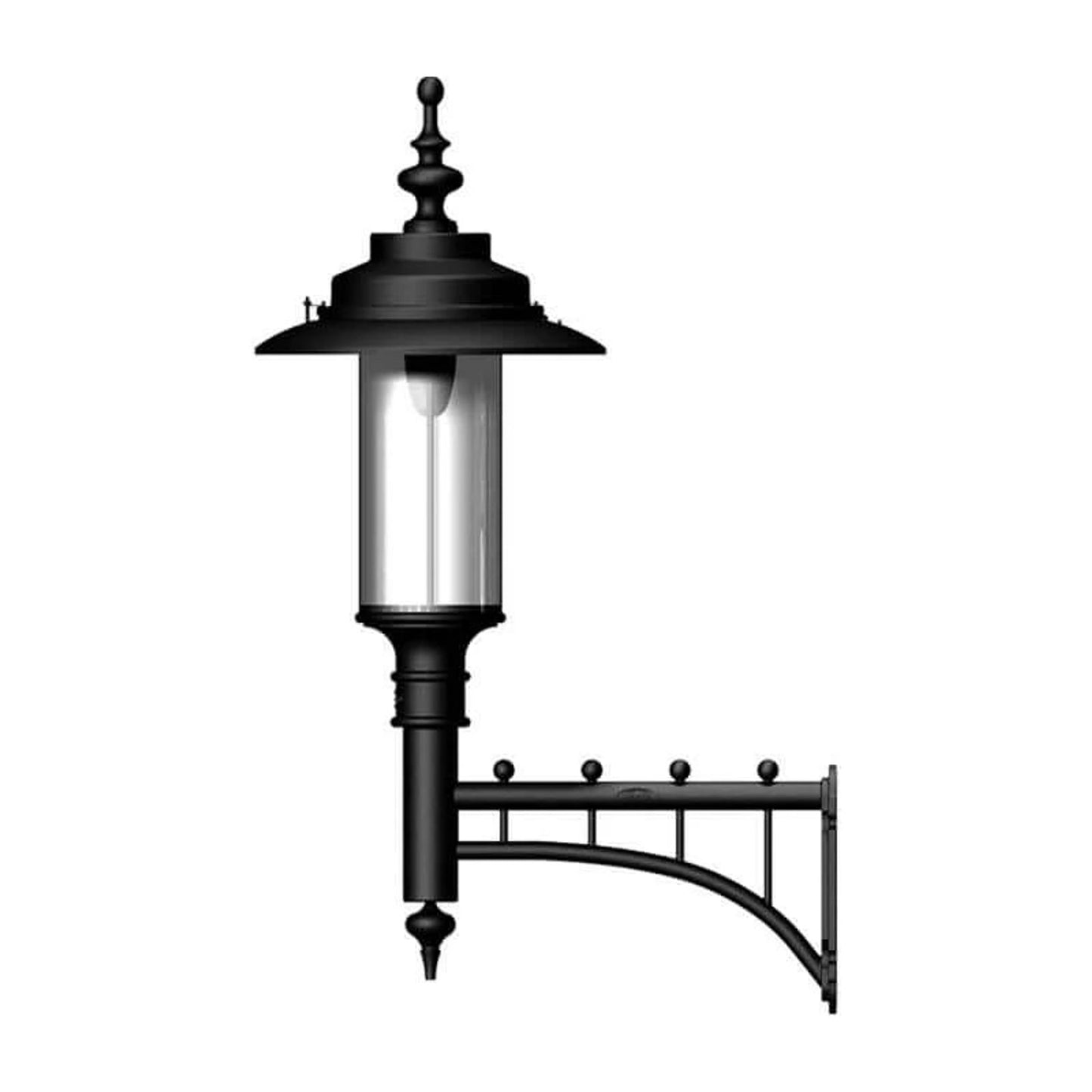 Large Georgian style wall light in cast iron and steel 1.27m