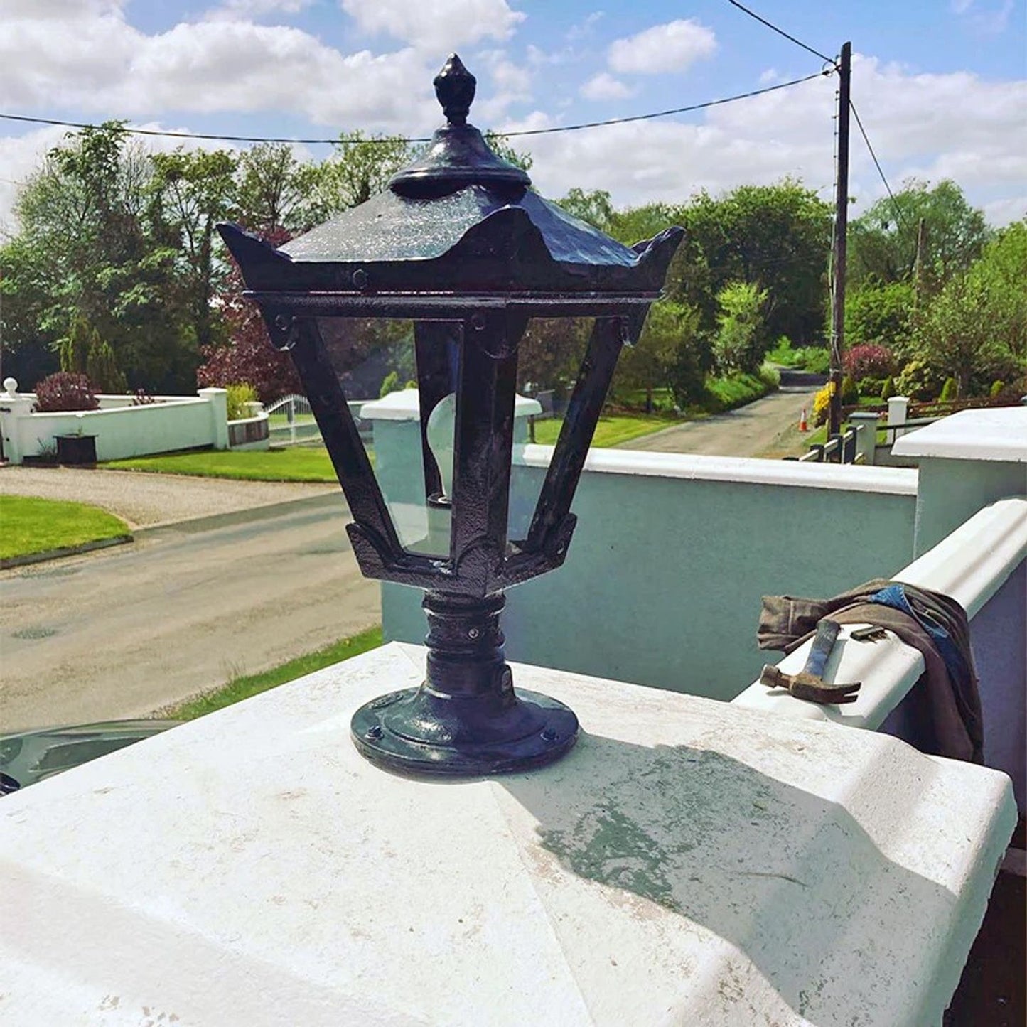 Victorian traditional cast iron pier light for flat pier caps 0.4m