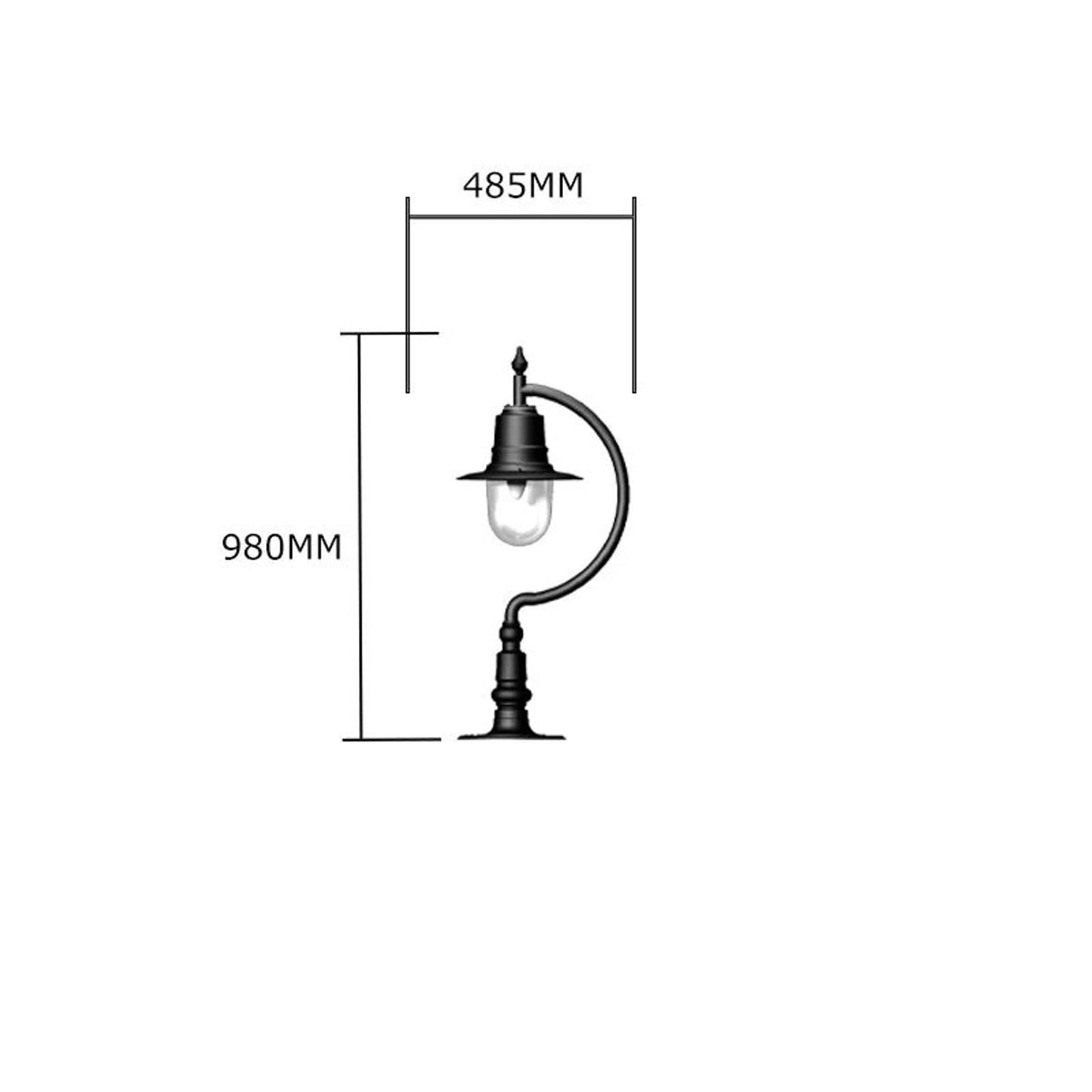 Vintage tear drop pier light for flat piers 0.98m