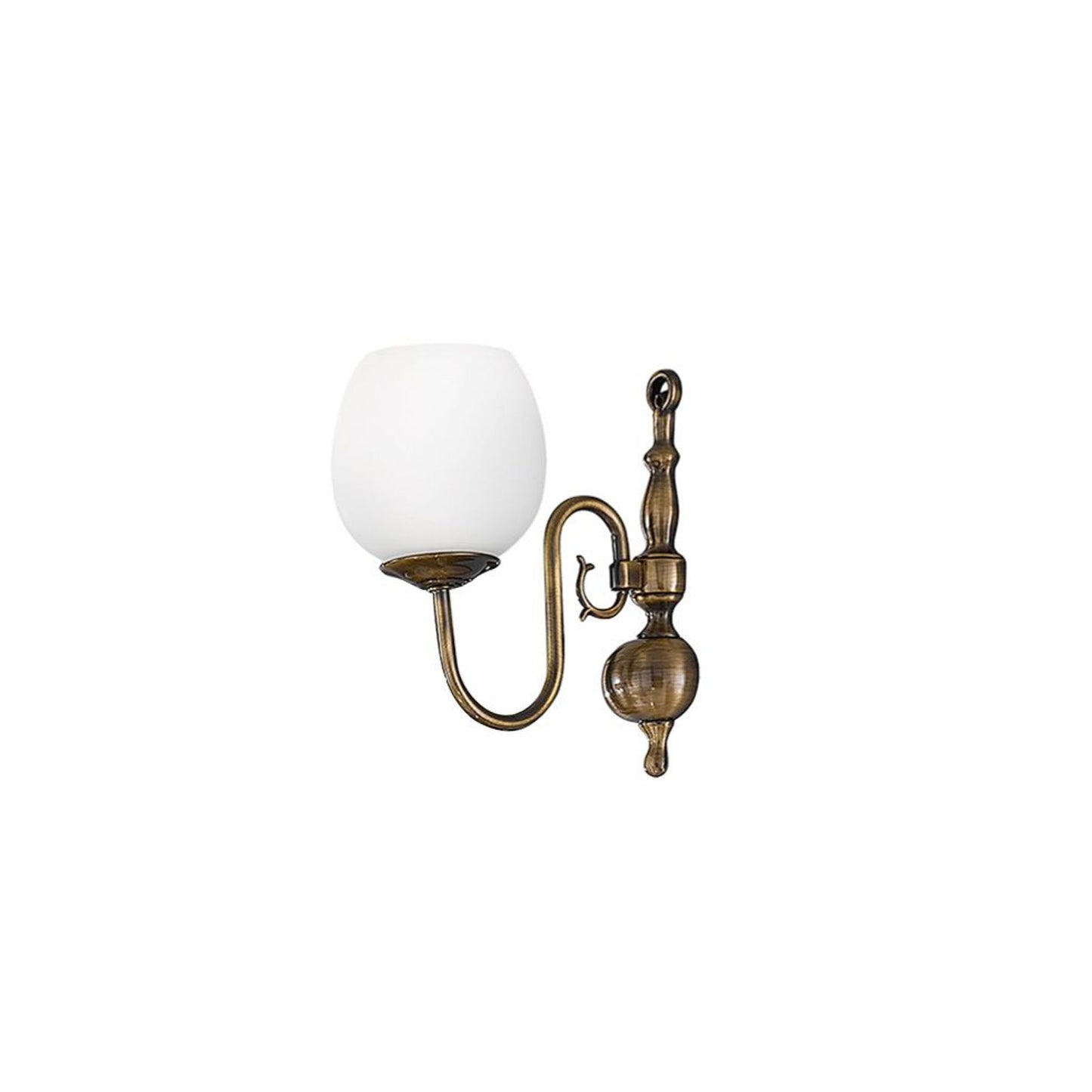 Milos 1-Light Wall Bracket in Bronzed Brass with Opal Glass