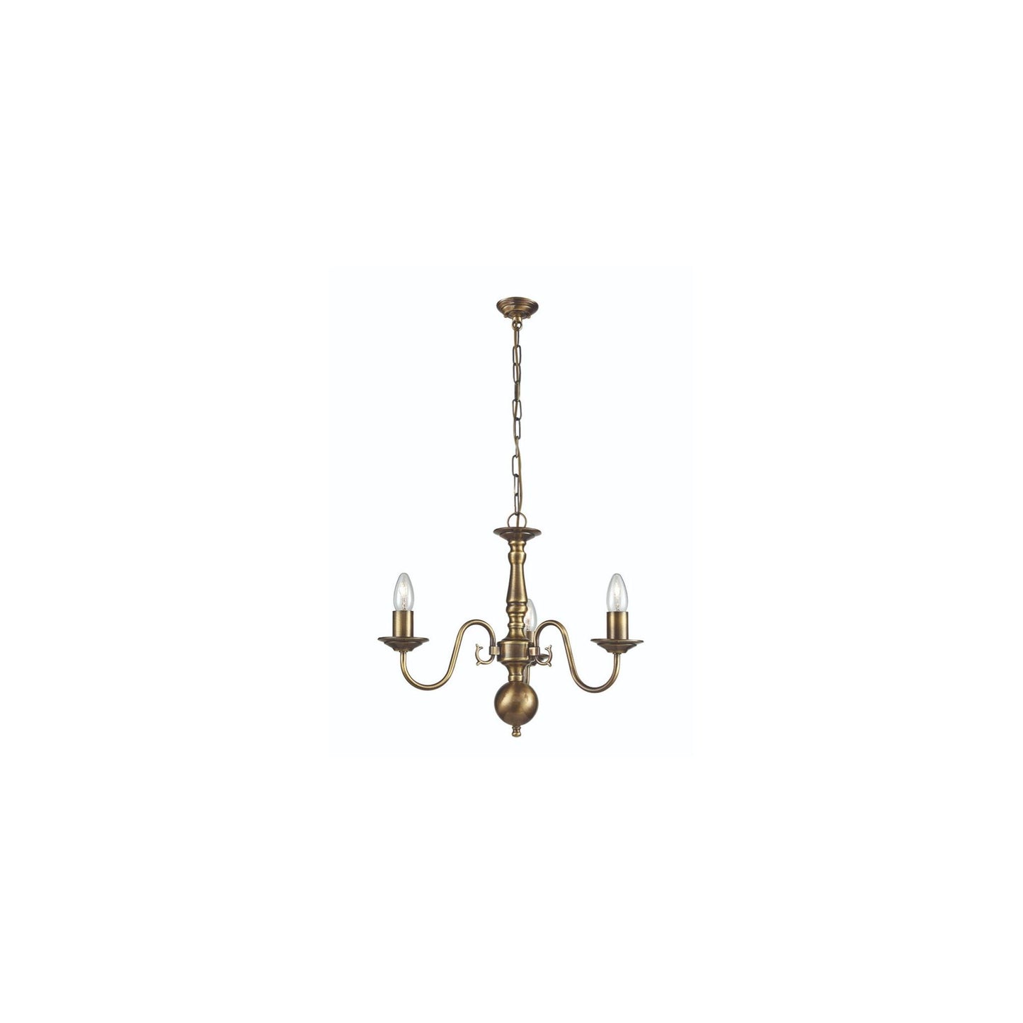 Milos 3-Light Chandelier in Bronzed Brass