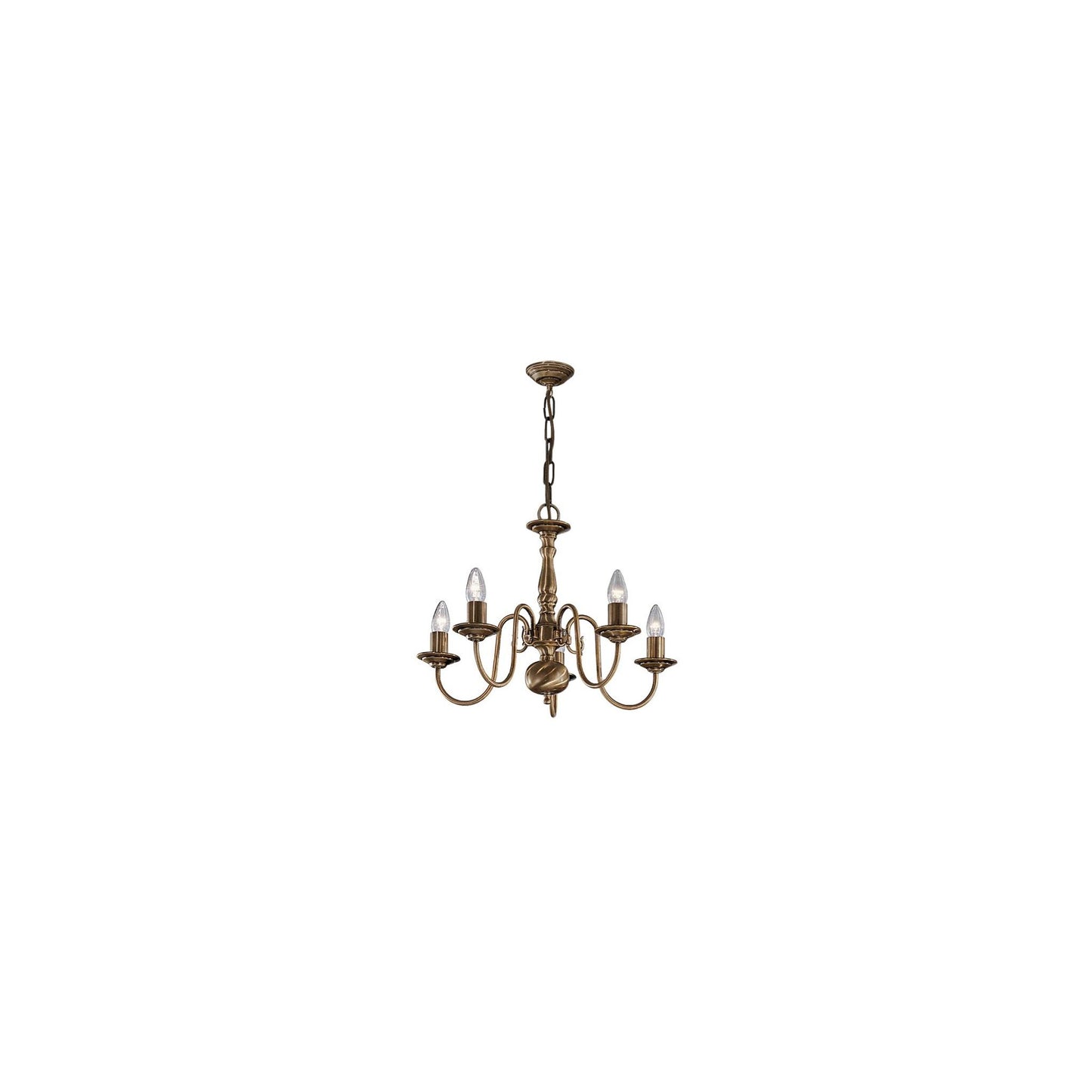 Milos 5-Light Chandelier in Bronzed Brass