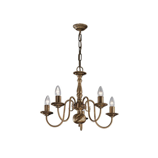 Milos 5-Light Chandelier in Bronzed Brass