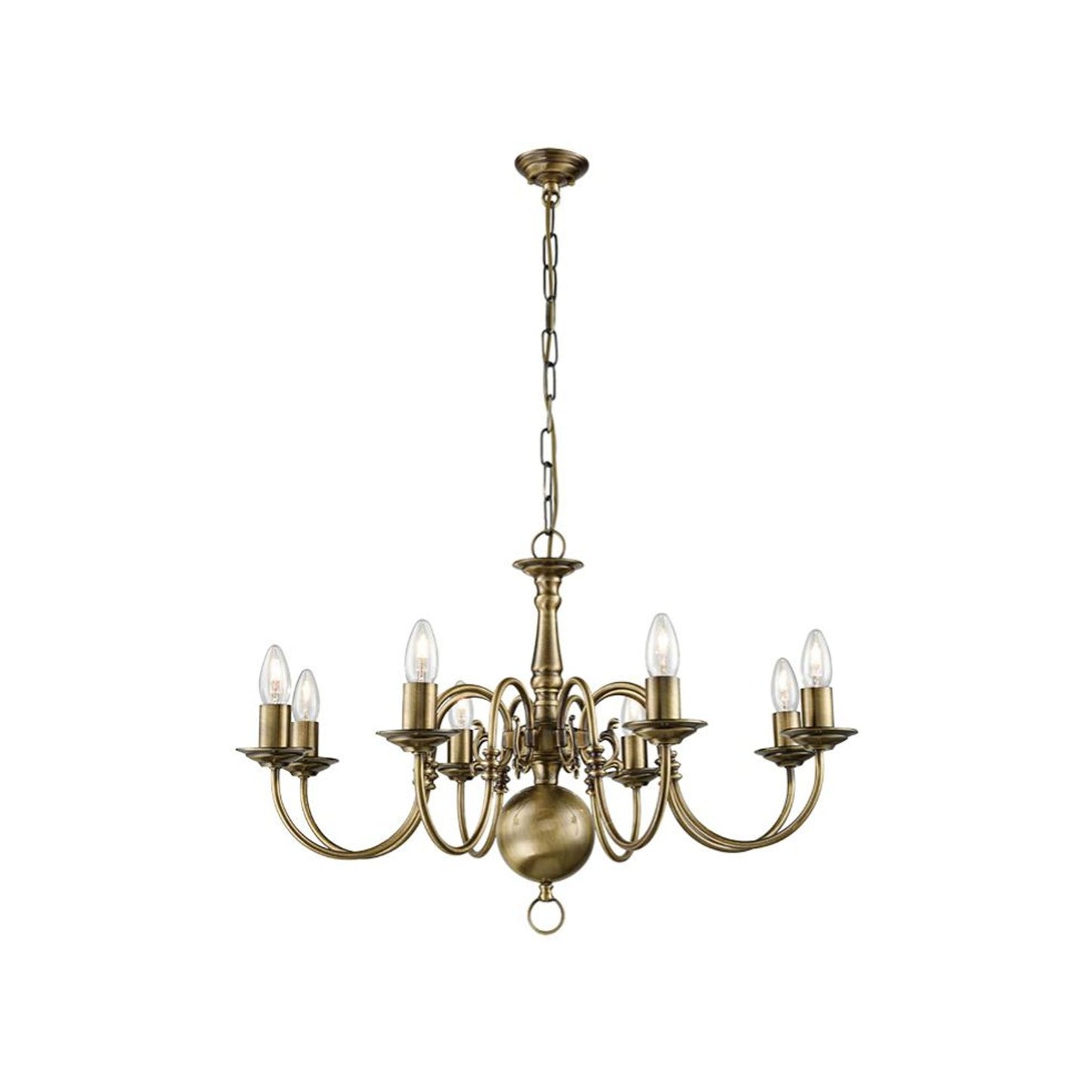 Milos 8-Light Chandelier in Bronzed Brass