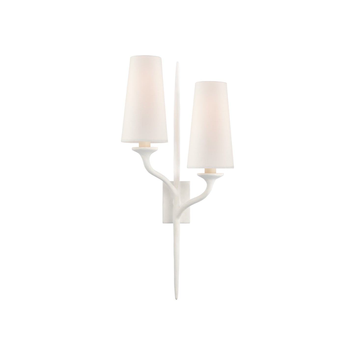 Iberia Double Left Sconce with Linen Shade