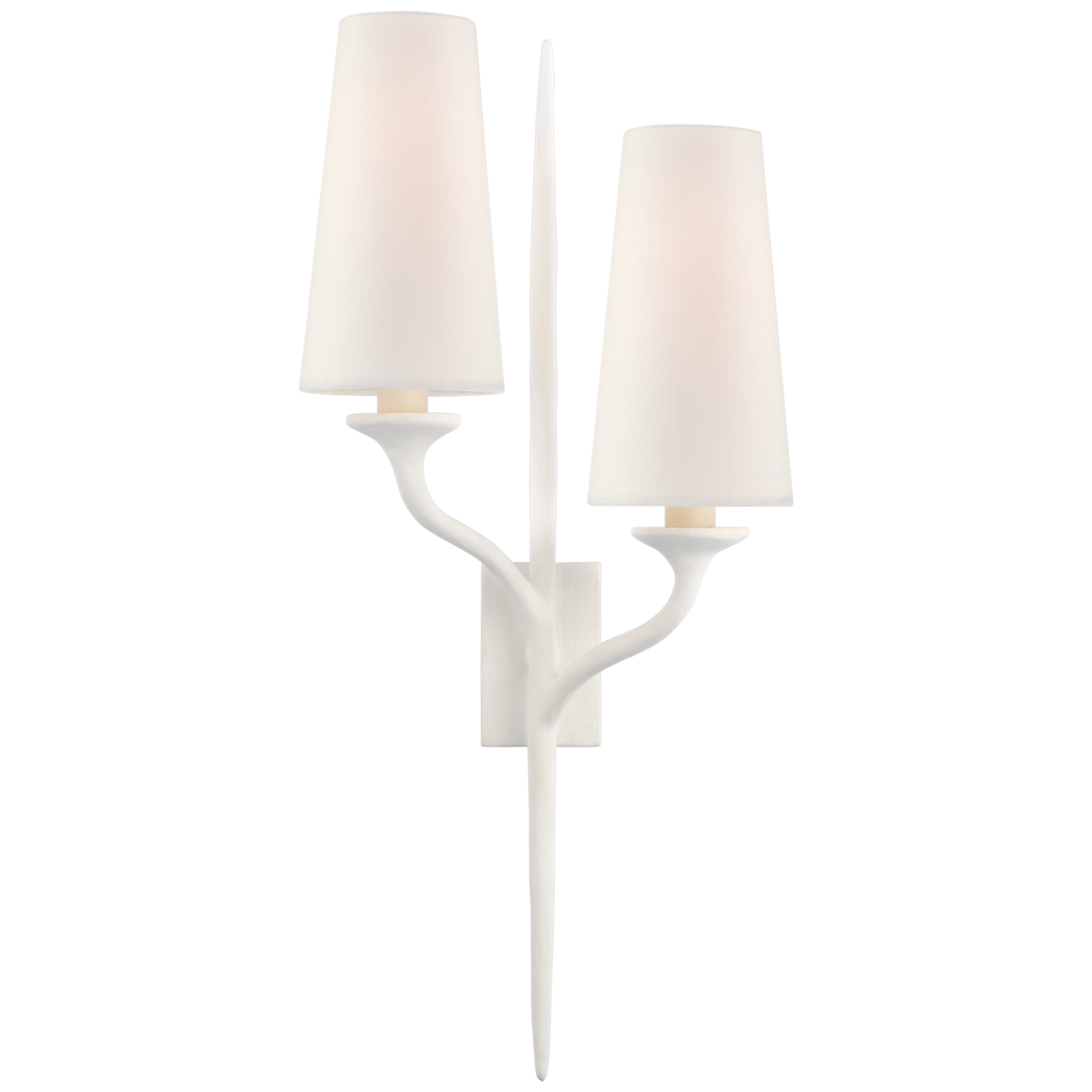 Iberia Double Left Sconce with Linen Shade