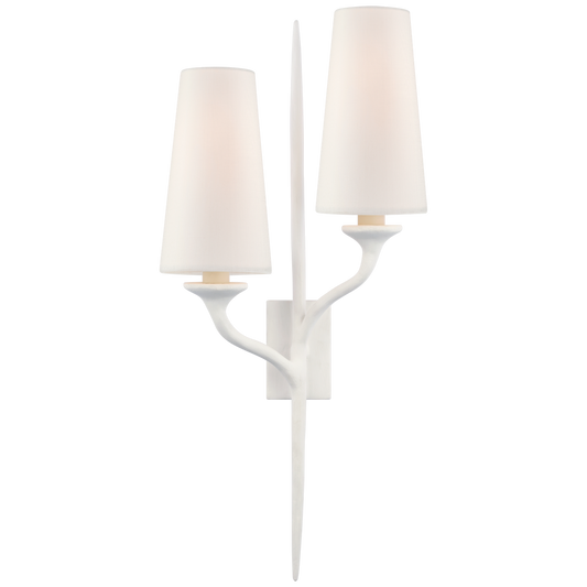 Iberia Double Right Sconce with Linen Shade