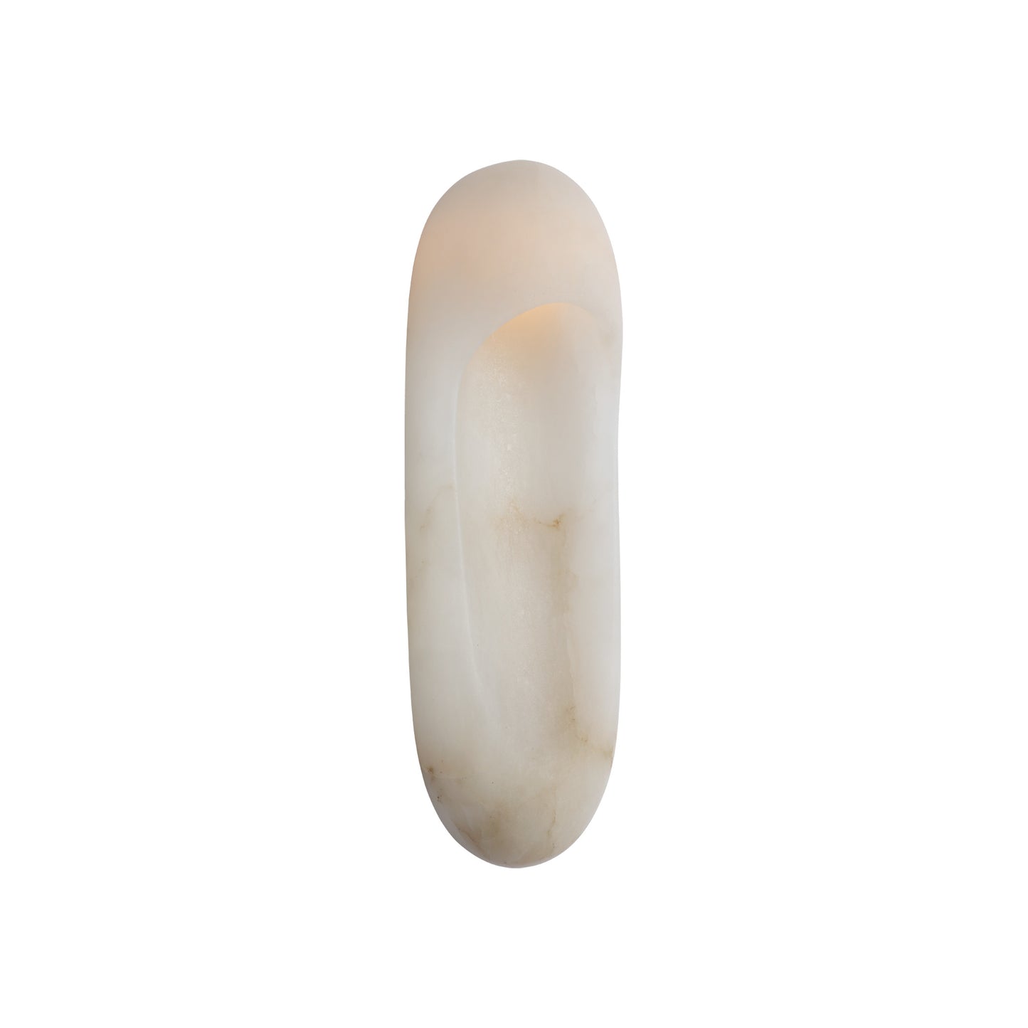 Esculpa 18" Elongated Wall Light in Alabaster and Antique-Burnished Brass