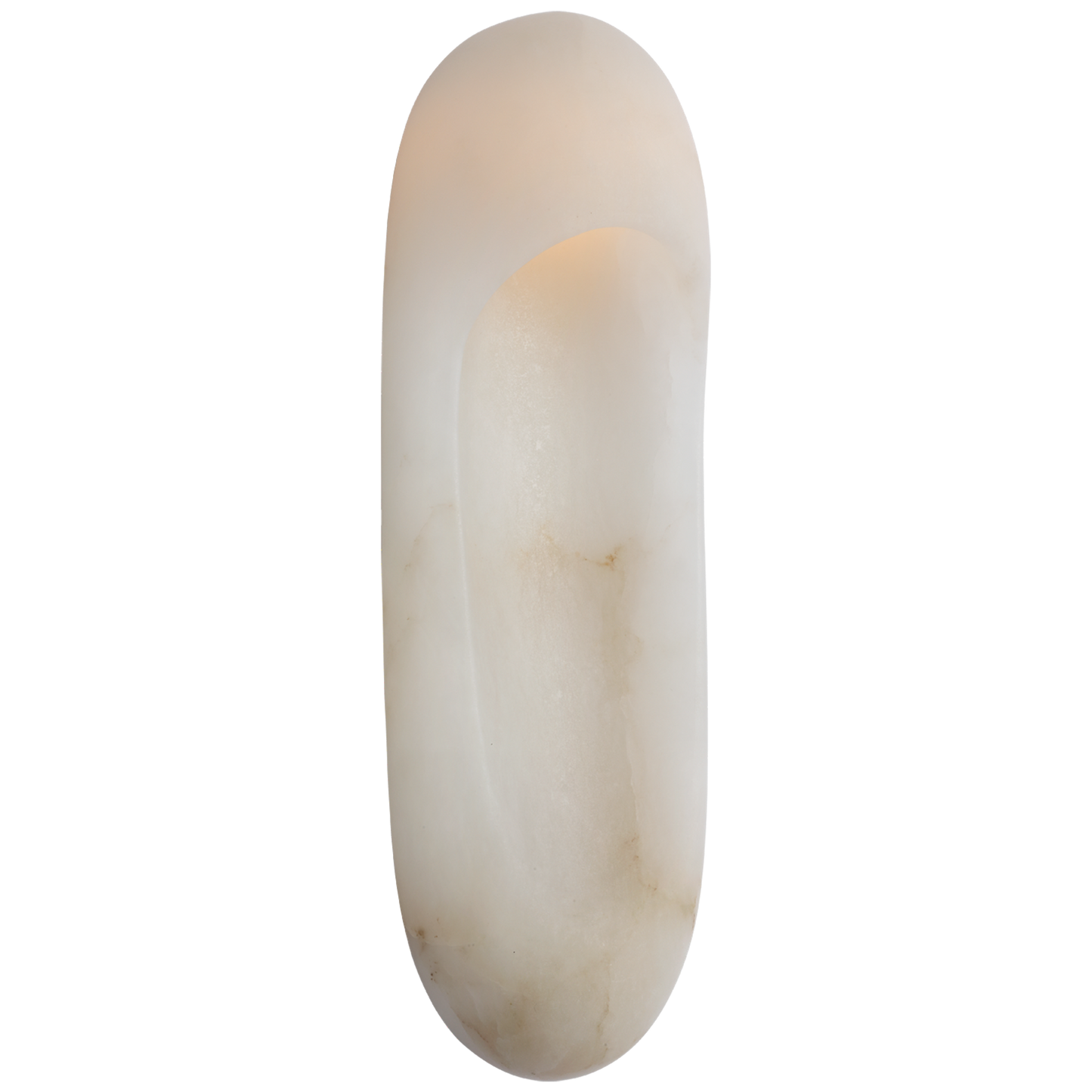 Esculpa 18" Elongated Wall Light in Alabaster and Antique-Burnished Brass