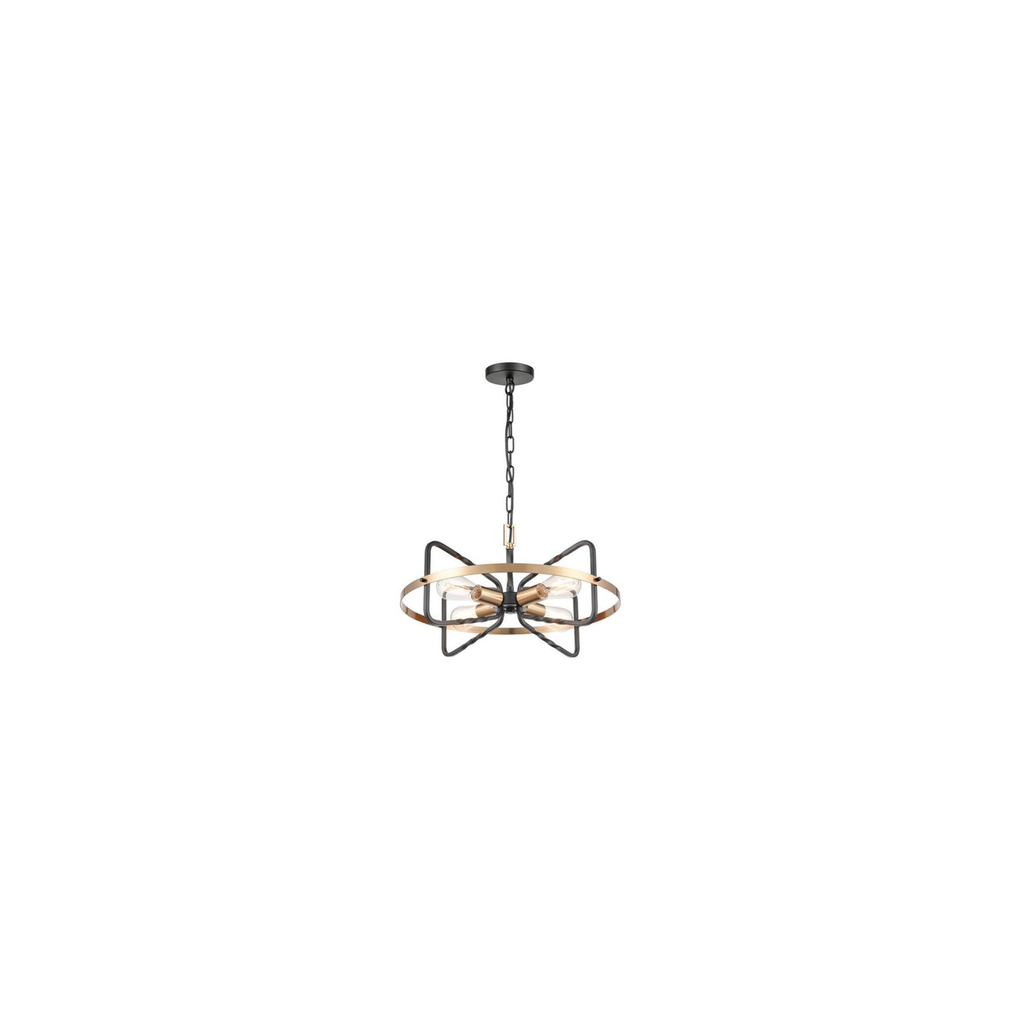 Scene 4-Light Pendant in Antique Bronze with Brushed Brass Detail