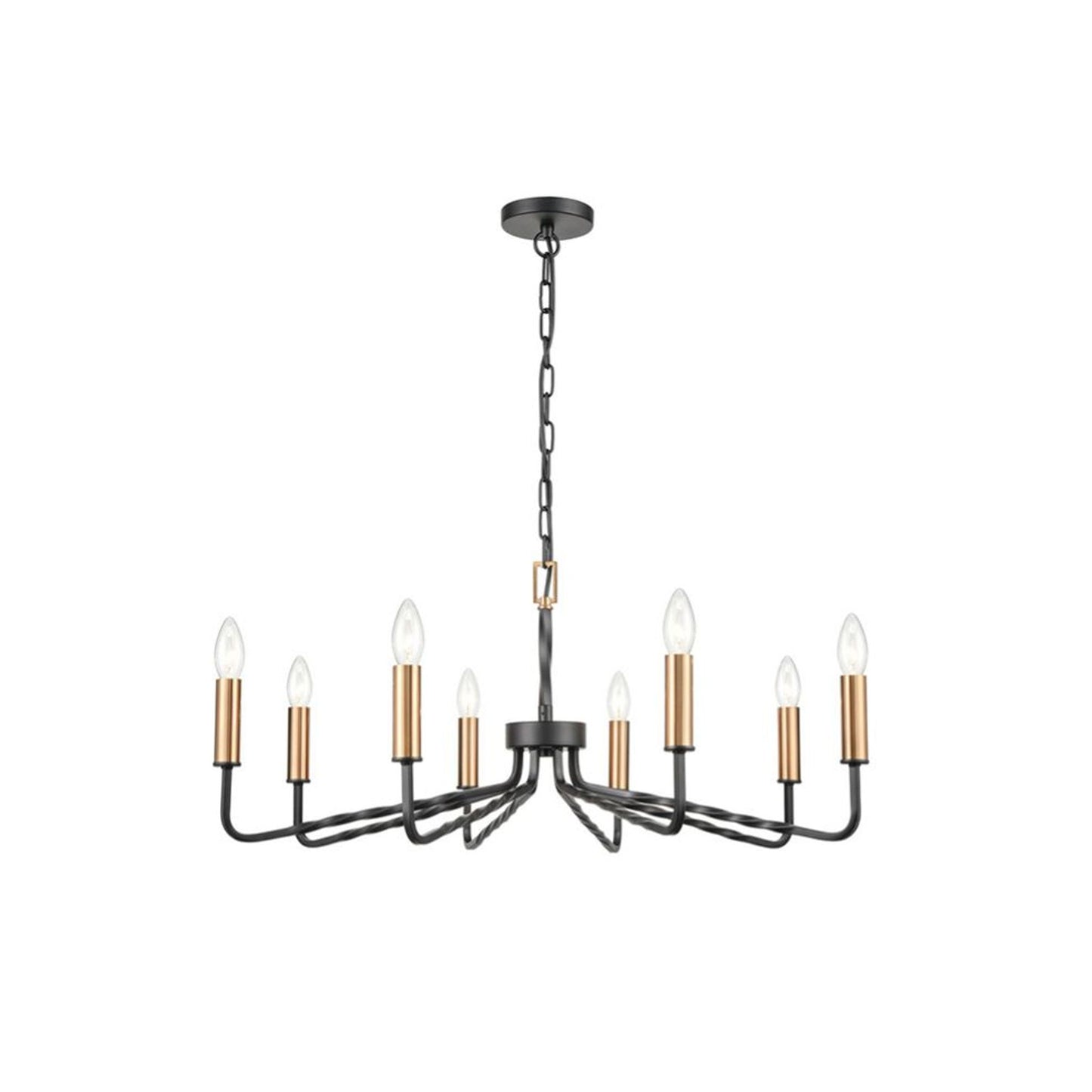 Scene 8-Light Chandelier in Antique Bronze with Brushed Brass Detail