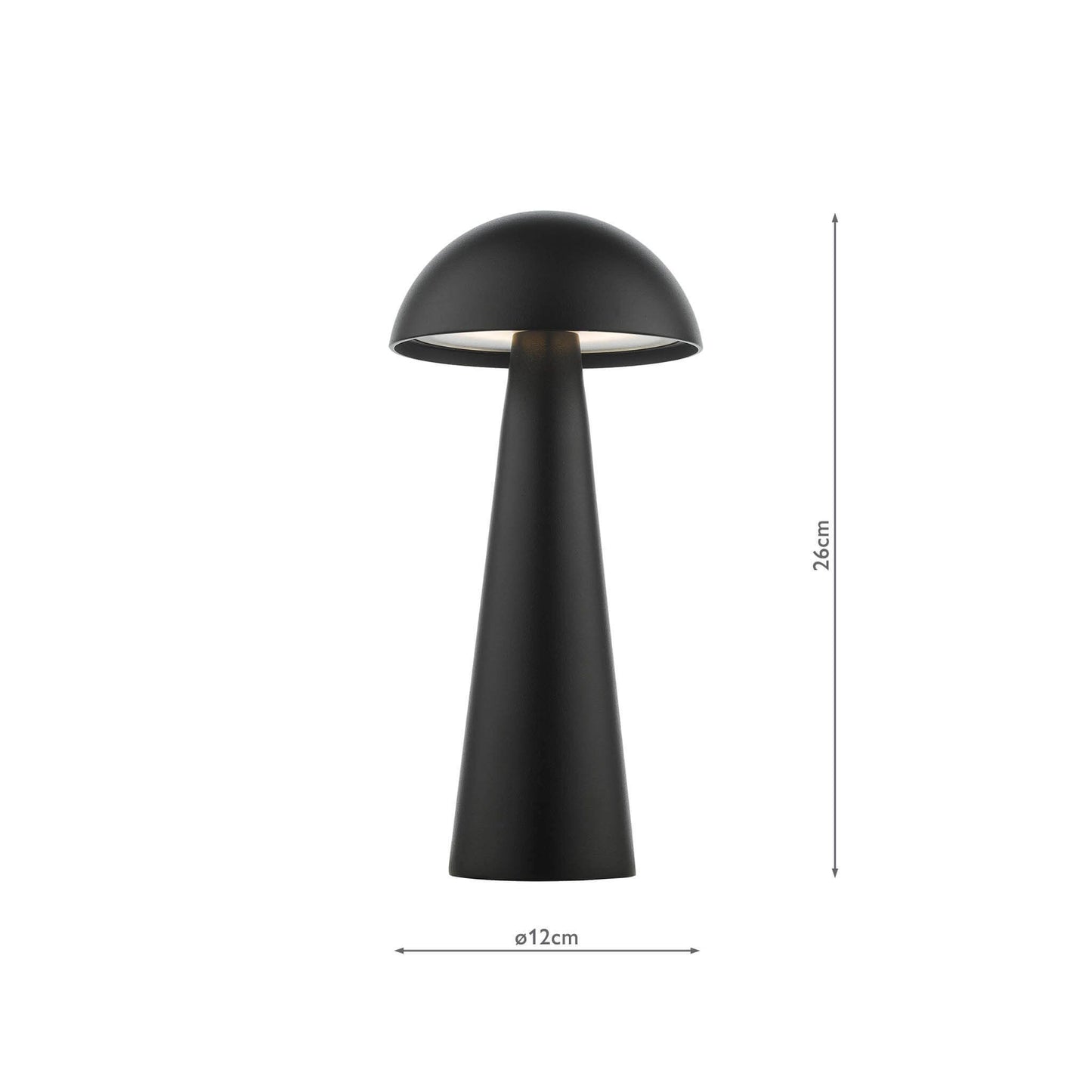 Lyle Rechargeable Outdoor Table Lamp in Matt Black