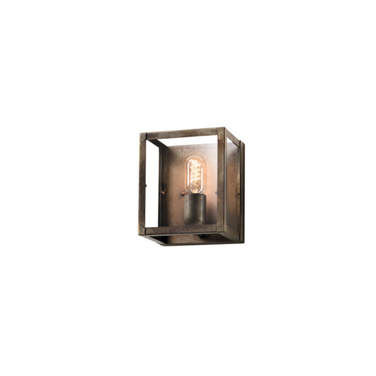 London Wall Light in Antique Iron with Transparent Glass