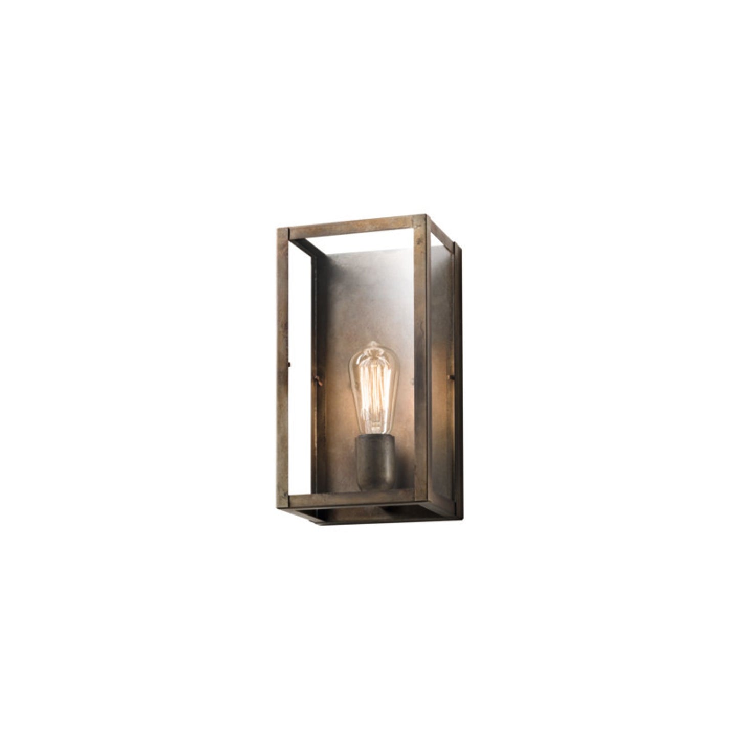 London Wall Light in Antique Iron with Transparent Glass