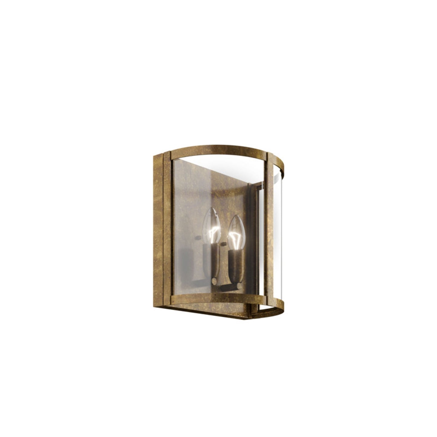 London Wall Light in Antique Iron with Transparent Glass