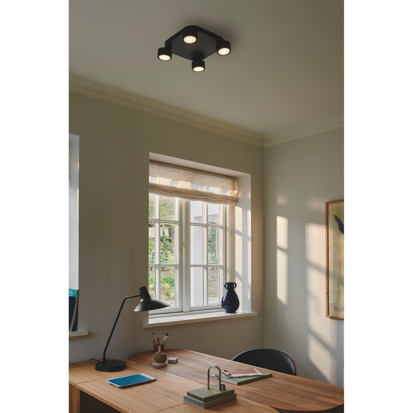 Clyde 4-Spot Ceiling Light in Black