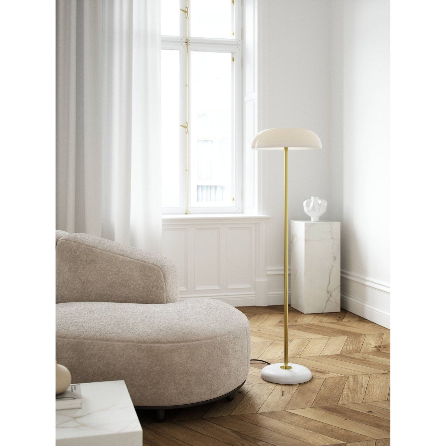 Glossy Floor Lamp in White