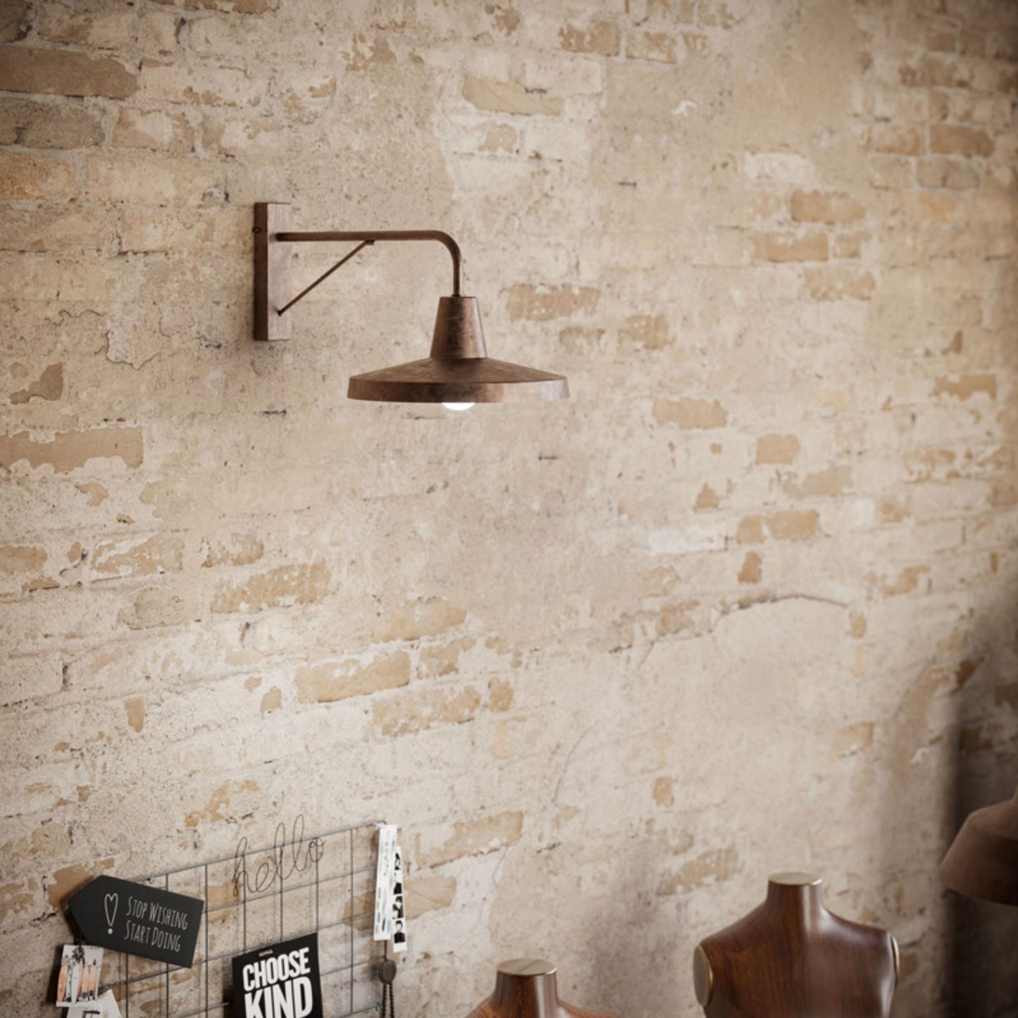 Officina Wall Light in Antique Iron