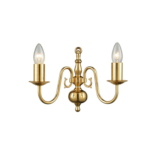 Robus 2-Light Wall Bracket in Polished Brass