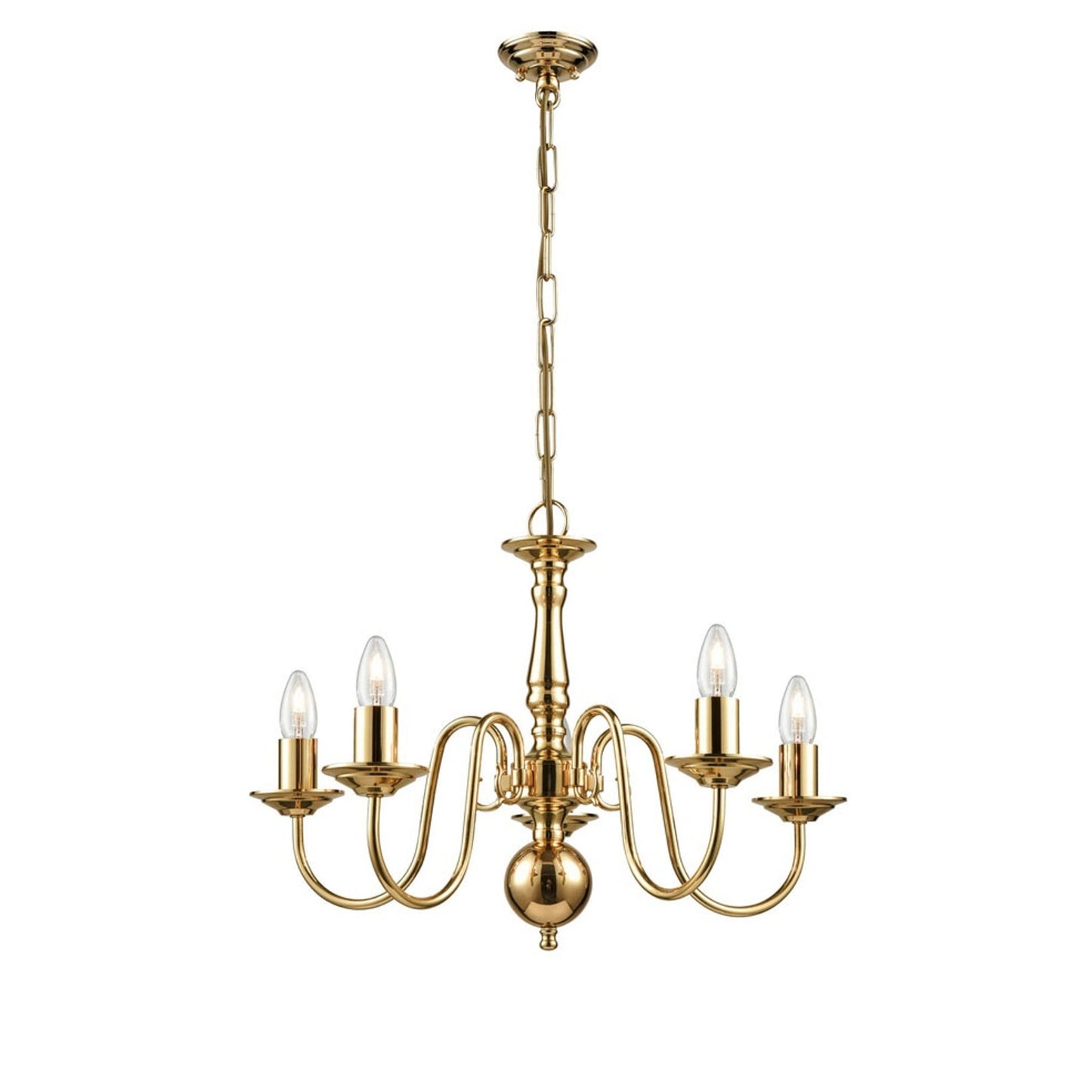 Robus 5-Light Chandelier in Polished Brass