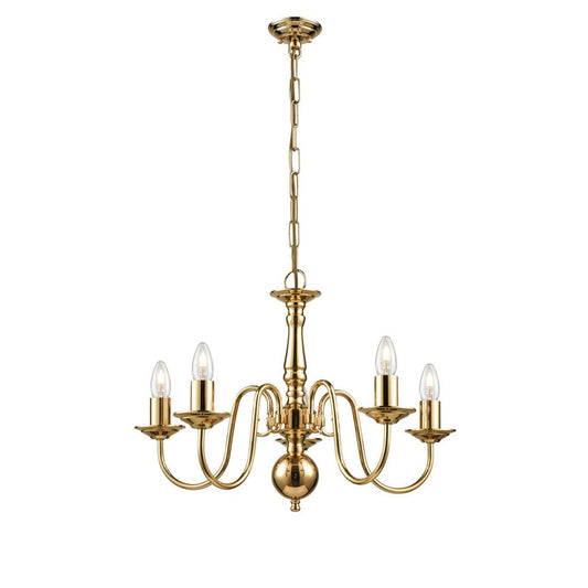 Robus 5-Light Chandelier in Polished Brass