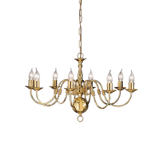 Robus 8-Light Chandelier in Polished Brass