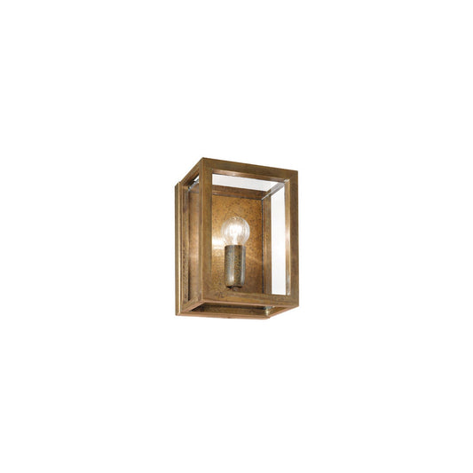 Quadro Outdoor Wall Light in Antique Brass