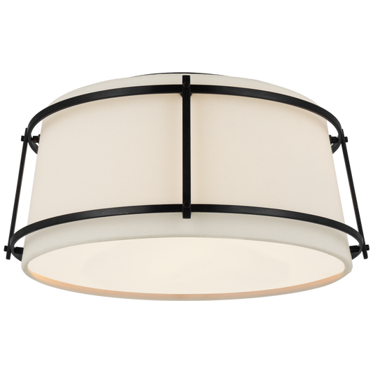 Callaway Small Flush Mount with Linen Shade