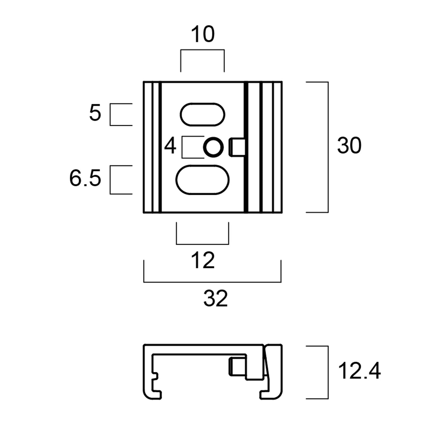 Three Phase Track, Ceiling mount clamp