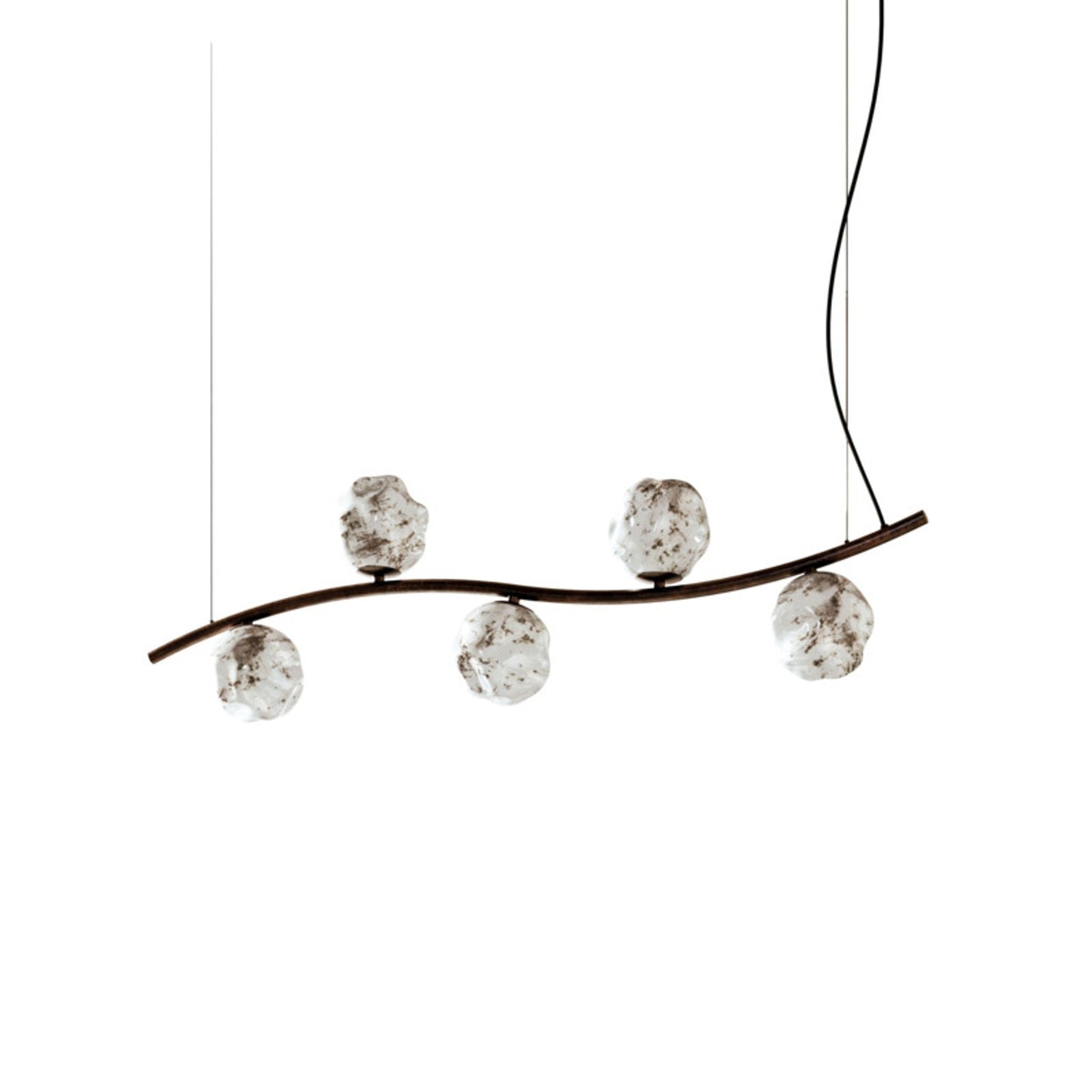 Stone Linear Pendant with Stone Glass