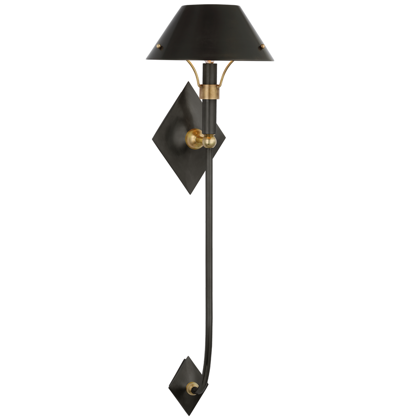 Turlington XL Sconce in Bronze and Hand-Rubbed Antique Brass