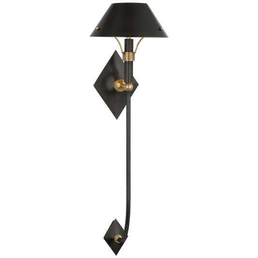 Turlington XL Sconce in Bronze and Hand-Rubbed Antique Brass