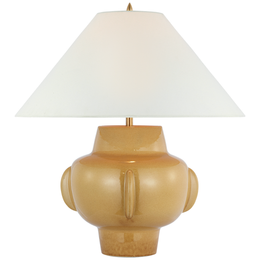 Cap-Ferrat 26" Table Lamp in Light Honey and Linen Shade