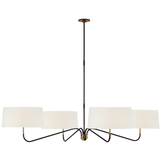 Canto Grande Four Arm Chandelier in Bronze and Brass